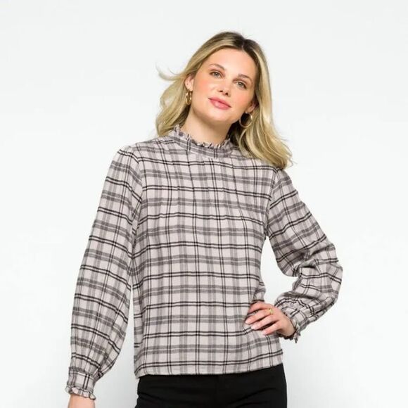 RAILS ARIANA SHIRT IVORY ONYX CHECK